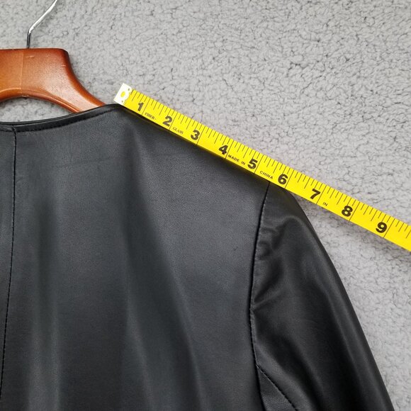 Silvia y Mario Womens Black Leather Jacket Lined Pockets Full Zip Argentina Sz M - Picture 11 of 16